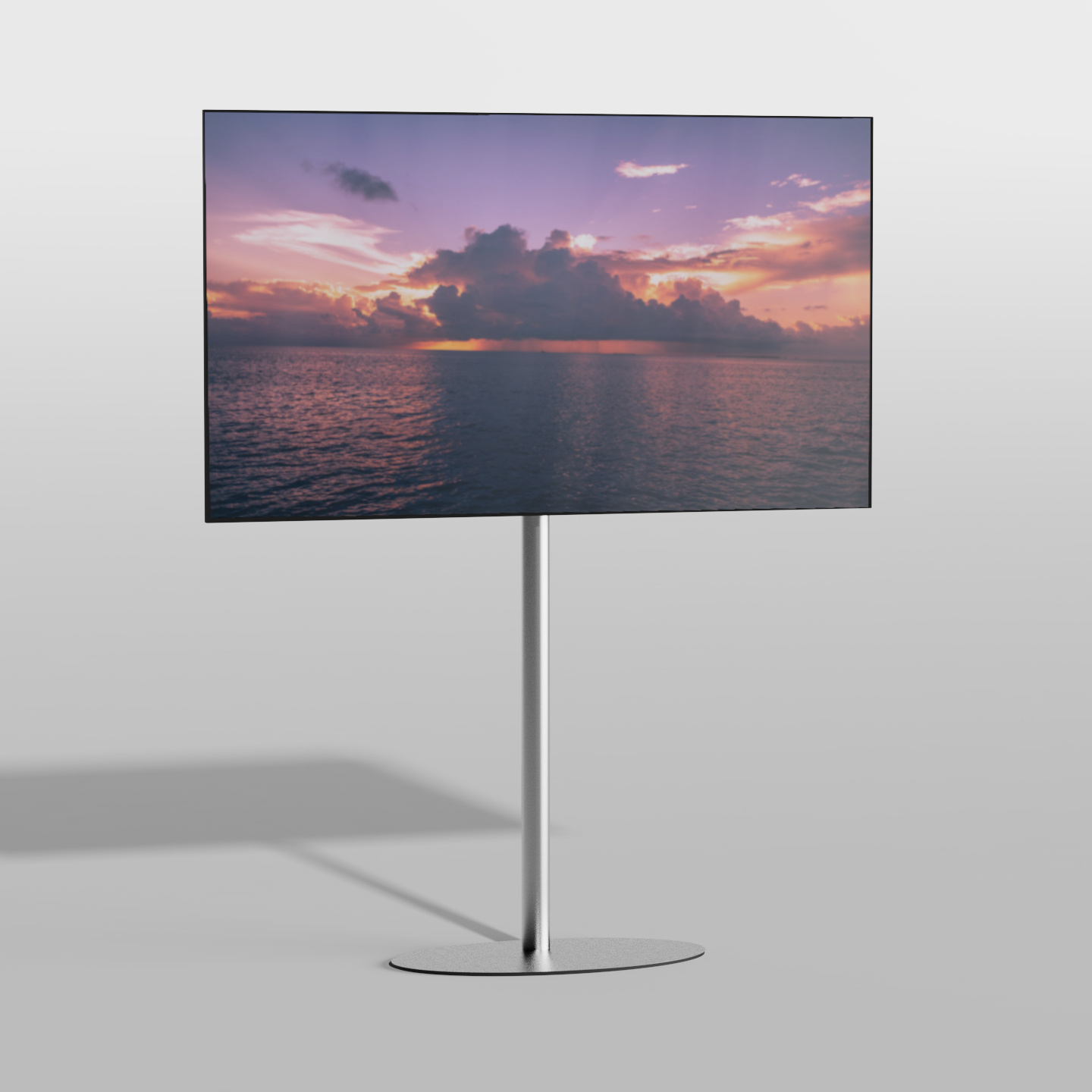 Cavus TV Vloerstatief ELLIPS – geborsteld RVS - hoogte 150cm - VESA 100x100