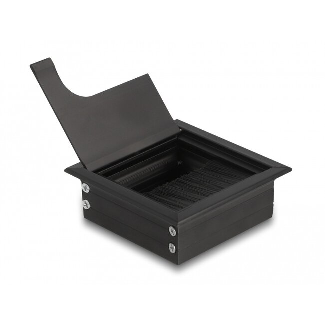 Delock Cable grommet for table mounting with brush 80 x 80 x 28 mm black