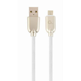 Cablexpert Premium micro-USB laad- & datakabel 'rubber', 1 m, wit