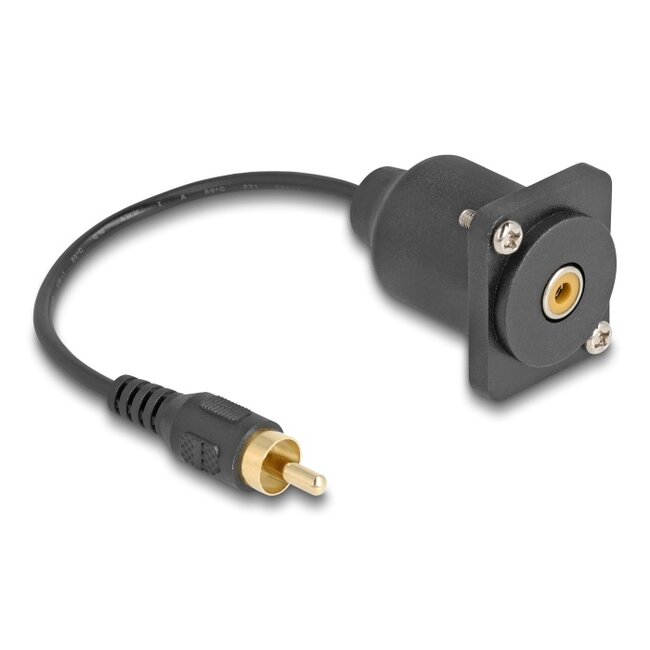 Delock D-Type Cable RCA male to female black 20 cm