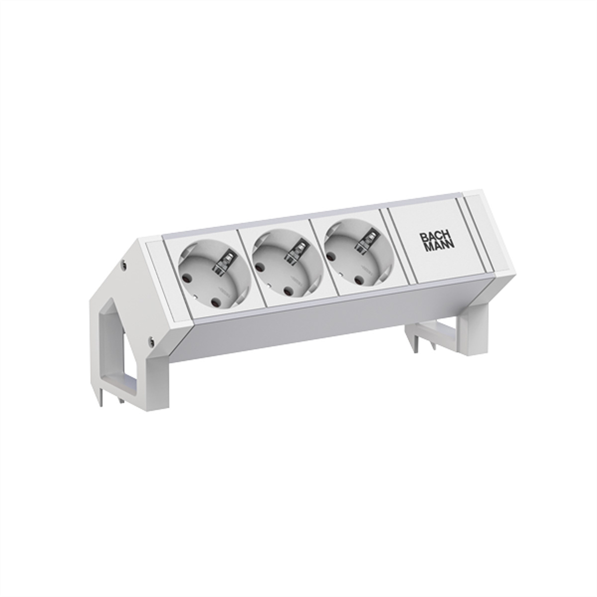 Bachmann Compacte Bureau Stroomoplossing - Witte stekkerdoos met 3 stopcontacten