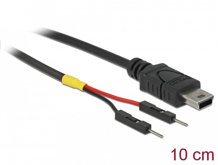 DeLOCK 85412. Lengte snoer: 0,1 m, Aansluiting 1: Mini-USB B, Kleur van het product: Zwart