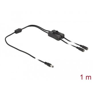 DeLOCK Delock Cable DC 5.5 x 2.1 mm male to 2 x DC female with switch 1 m