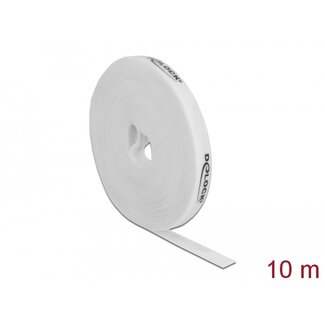 DeLOCK Delock Hook-and-loop tape on roll L 10 m x W 15 mm white