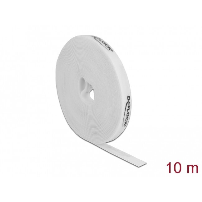 Delock Hook-and-loop tape on roll L 10 m x W 15 mm white