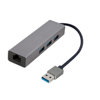 Cablexpert USB type-AM Gigabit netwerkadapter met ingebouwde USB 3.0 hub