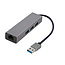 USB type-AM Gigabit netwerkadapter met ingebouwde USB 3.0 hub