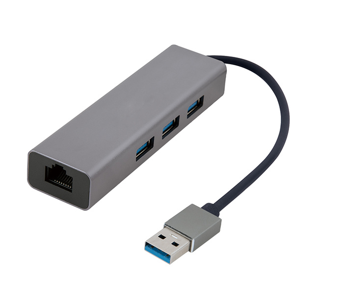 Gembird A-AMU3-LAN-01. USB-versie: 2.0/3.2 Gen 1 (3.1 Gen 1), USB-connectortype: USB Type-A, Geslacht USB-connector: Mannelijk. USB kabel lengte: 0,17 m. Gewicht: 50 g