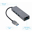 USB type-AM Gigabit netwerkadapter met ingebouwde USB 3.0 hub