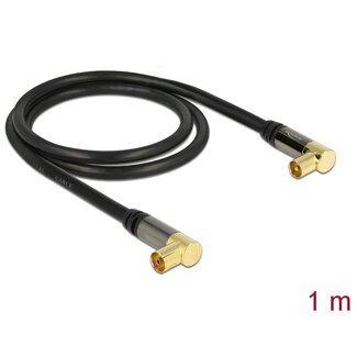 DeLOCK Delock Antenna Cable IEC Plug Angled > IEC Jack Angled RG-6/U 1 m black