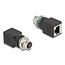 Delock M12 Adapter D-coded 4 pin female to RJ45 jack straight