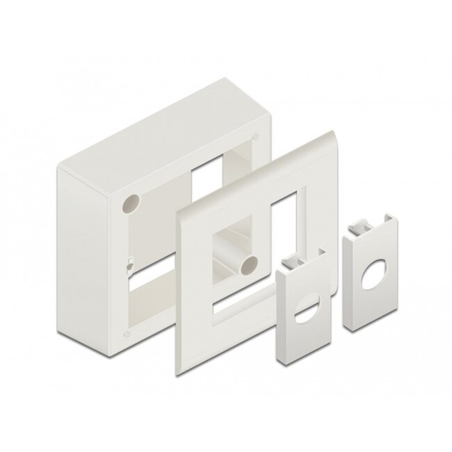 Delock Surface-mounted Housing for Easy 45 Modules 82 x 82 mm, white