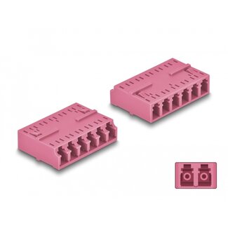 DeLOCK Delock Optical Fiber Coupler HD LC Hexaplex female to LC Hexaplex female violet