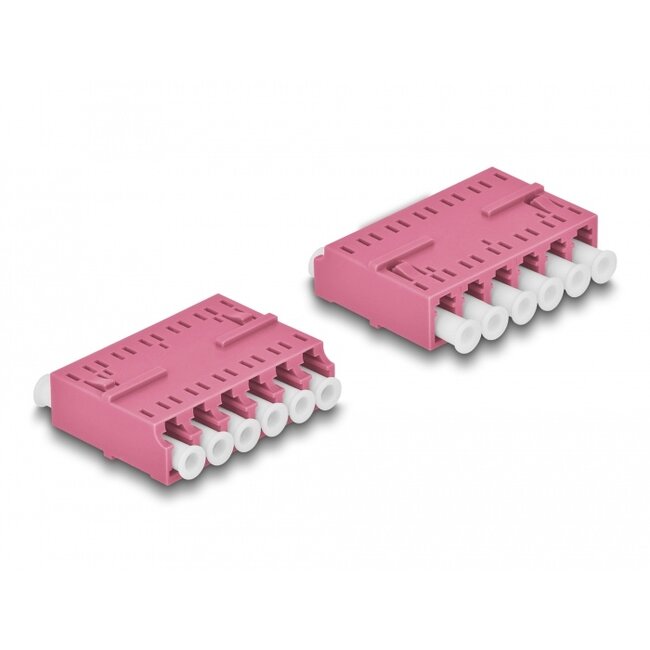 Delock Optical Fiber Coupler HD LC Hexaplex female to LC Hexaplex female violet