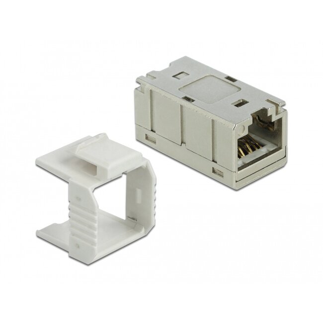 Delock Adapter RJ45 jack to RJ45 jack compact Cat.6A metal