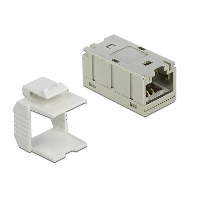Delock Adapter RJ45 jack to RJ45 jack compact Cat.6A metal
