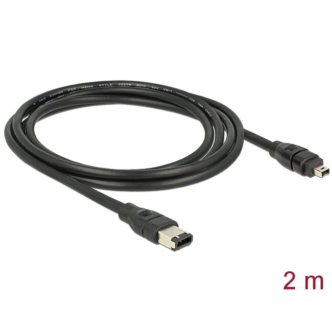 Delock Cable FireWire 6 pin male > 4 pin male 2 m