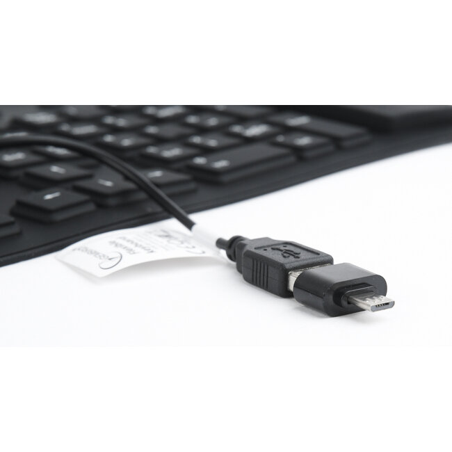Flexibel toetsenbord, USB & micro-USB, zwart