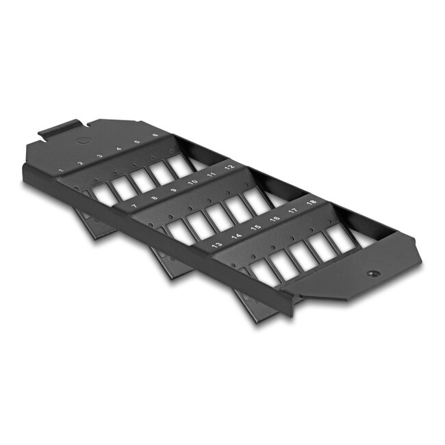 Delock Optical Fiber Mounting for floor tank 18 port for SC Simplex / LC Duplex couplers black