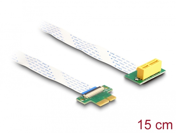 Delock Riser Card PCI Express x1 male to x1 slot 90° angled with FPC cable 15 cm |