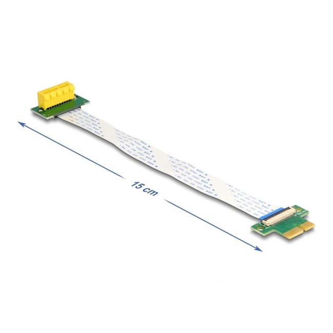 Delock Riser Card PCI Express x1 male to x1 slot 90° angled with FPC cable 15 cm
