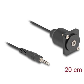 DeLOCK Delock D-Type Cable 3.5 mm 3 pin Stereo jack male to female black 20 cm