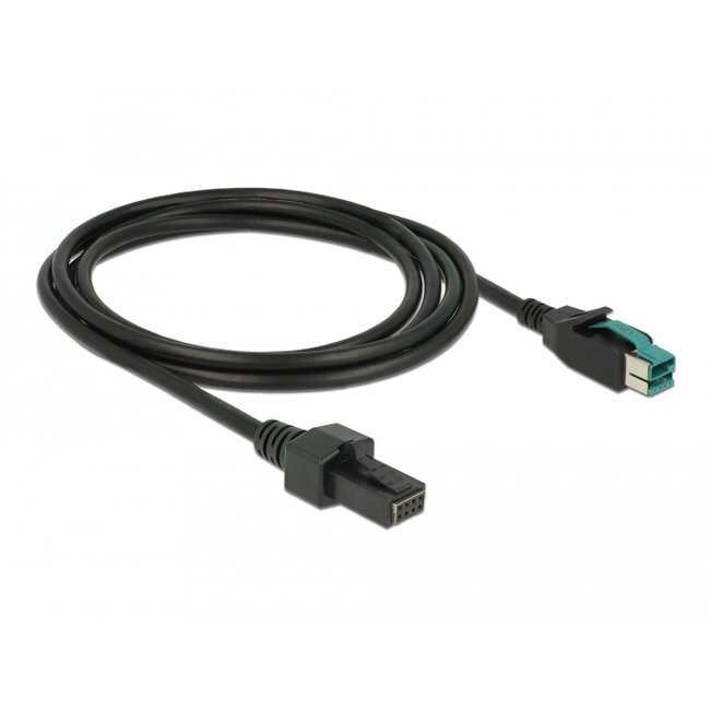 Delock PoweredUSB cable male 12 V > 2 x 4 pin male 2 m for POS printers and terminals