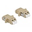 Delock Optical Fiber Coupler LC Duplex female to LC Duplex female Multi-mode 2 pieces beige