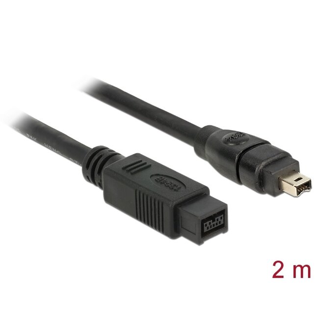Delock Cable FireWire 9 pin male > 4 pin male 2 m