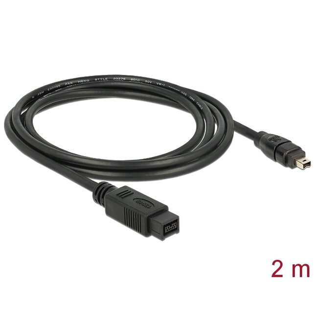 Delock Cable FireWire 9 pin male > 4 pin male 2 m