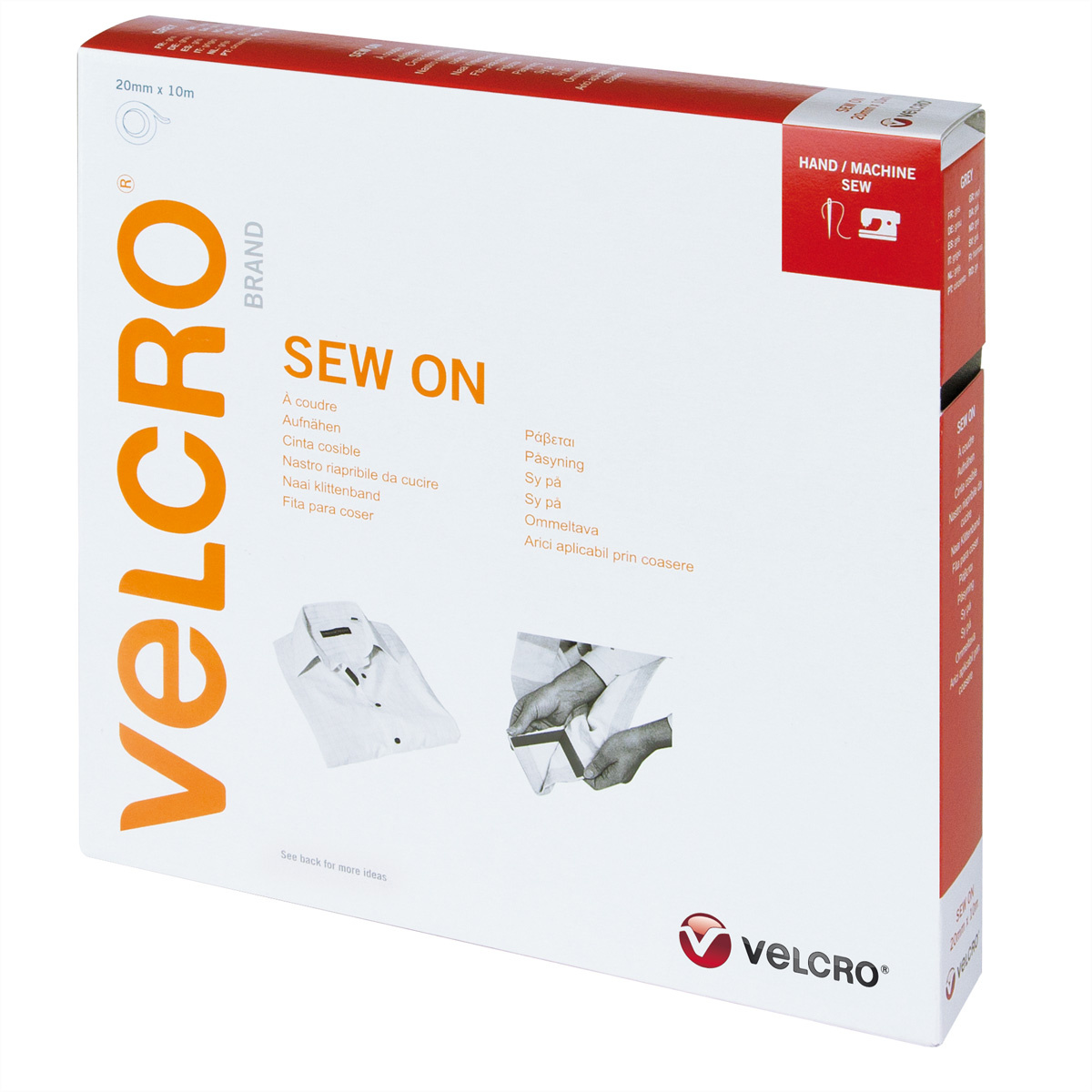 VELCRO® klittenband met haken en lussen om te naaien 20 mm x 10 m grijs |