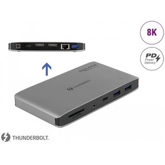 DeLOCK Delock Thunderbolt™ 3 Docking Station 8K - Dual DisplayPort / USB / LAN / SD / Audio / PD 3.0