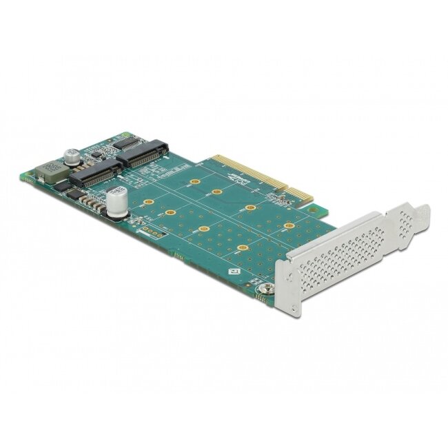 Delock PCI Express x8 Card to 2 x internal NVMe M.2 Key M - Bifurcation - Low Profile Form Factor