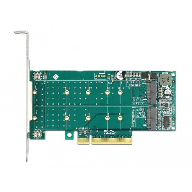 Delock PCI Express x8 Card to 2 x internal NVMe M.2 Key M - Bifurcation - Low Profile Form Factor