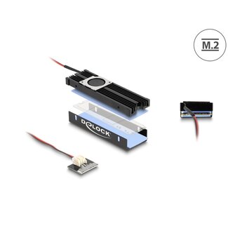 DeLOCK Delock Heat sink with Fan for M.2 SSD 2280 black