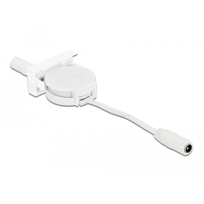 Delock Easy 45 Module Power Retractable Cable DC 5.5 x 2.1 mm female / female white