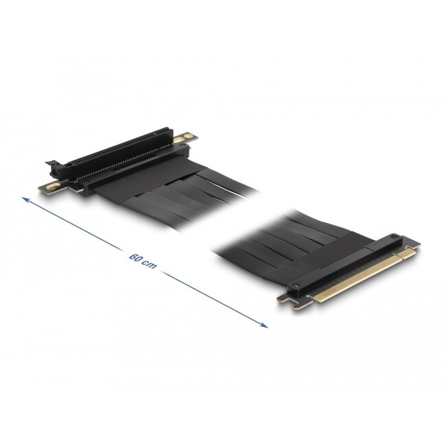 Delock Riser Card PCI Express x16 male to x16 slot 90° angled with cable 60 cm