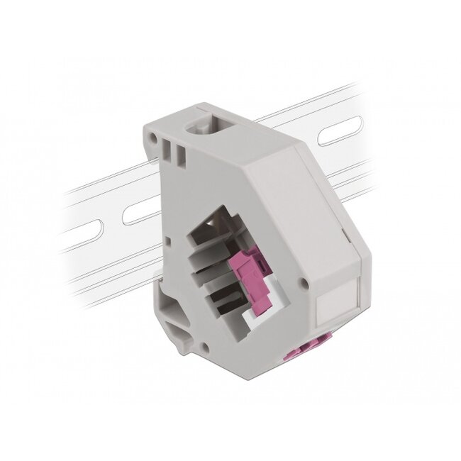 Delock DIN rail Adapter with Keystone LC Duplex female to LC Duplex female violet