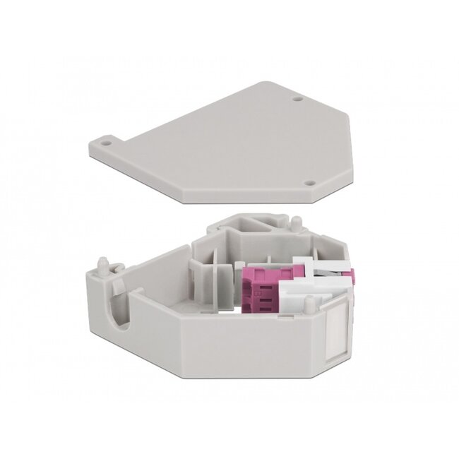 Delock DIN rail Adapter with Keystone LC Duplex female to LC Duplex female violet