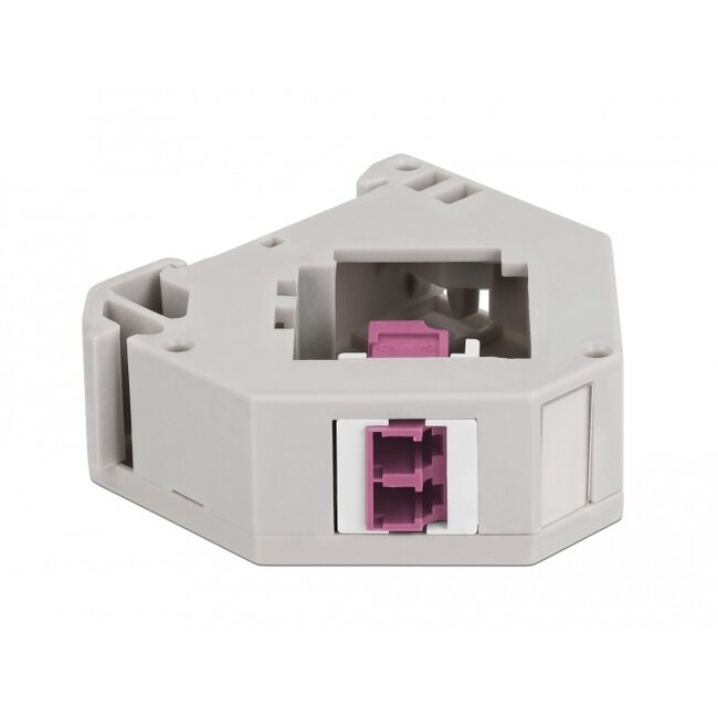 Delock DIN rail Adapter with Keystone LC Duplex female to LC Duplex female violet