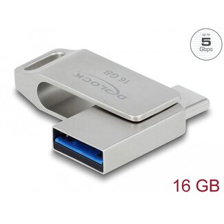 DeLOCK Delock USB 5 Gbps USB-C™ + Type-A Memory Stick 16 GB - Metal Housing