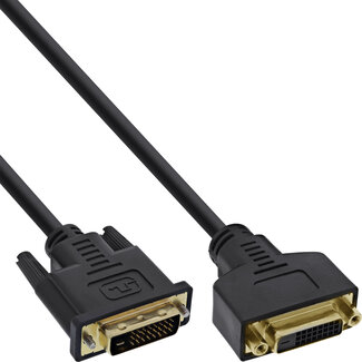 InLine® InLine® DVI-D kabel, Premium, 24+1 M/V, Dual Link, verguld, 3m