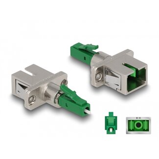 DeLOCK Delock Optical Fiber Hybrid Coupler LC Simplex male to SC Simplex female green