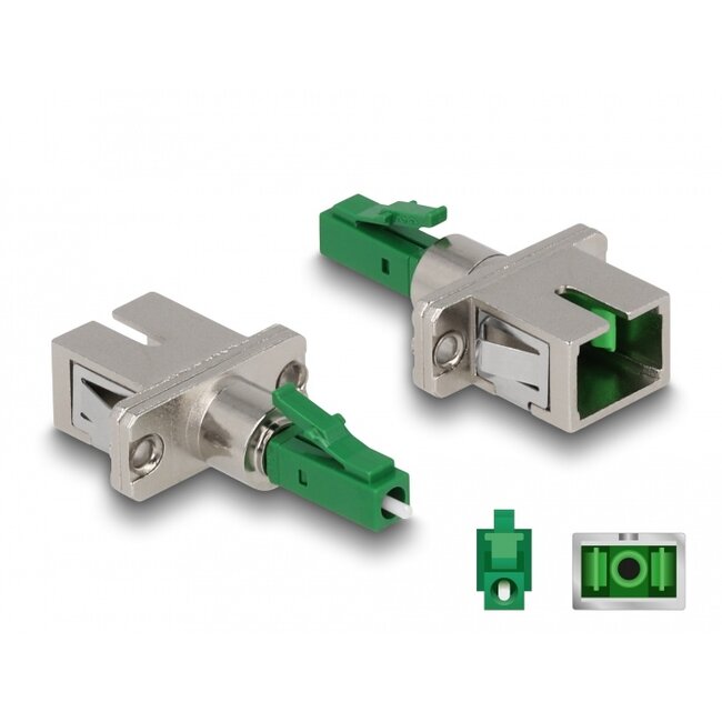 Delock Optical Fiber Hybrid Coupler LC Simplex male to SC Simplex female green