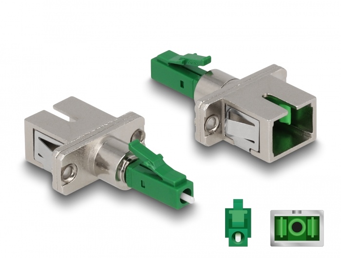 Delock Optical Fiber Hybrid Coupler LC Simplex male to SC Simplex female green |