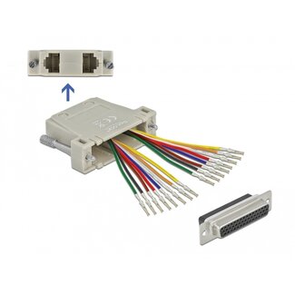DeLOCK Delock D-Sub HD 44 pin crimp female to 2 x RJ45 female with assembly kit beige