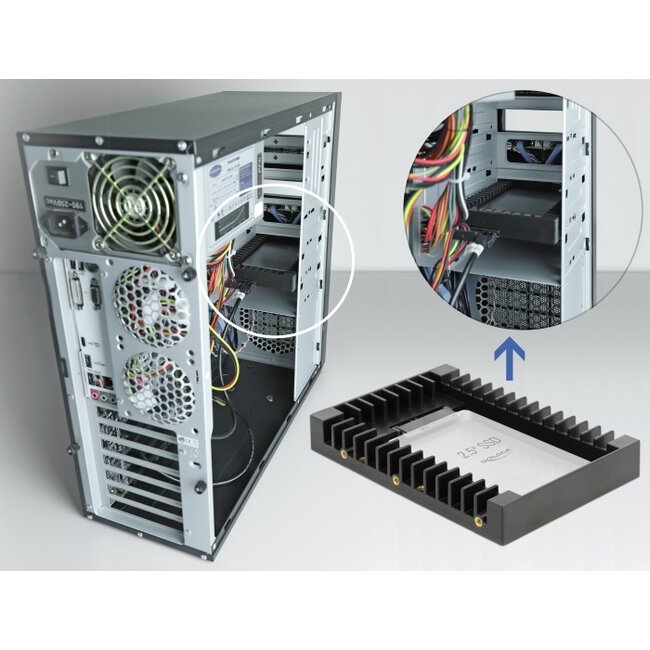 Delock 3.5″ Installation Frame for 2.5″ SATA drive black