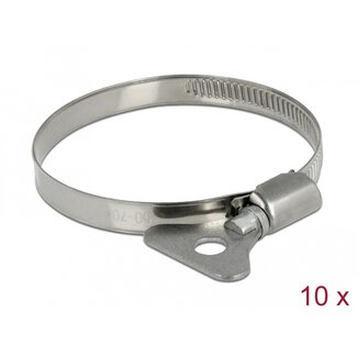 DeLOCK Delock Butterfly Hose Clamp 50 - 70 mm 10 pieces metal
