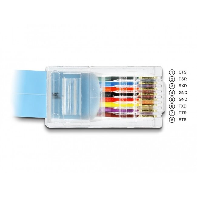 Delock Adapter RS-232 DB9 male to 1 x Serial RS-232 RJ45 male 1 m