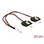 Delock Cable Power 2 pin female > 2 x SATA 15 pin receptacle (5 V) metal 20 cm